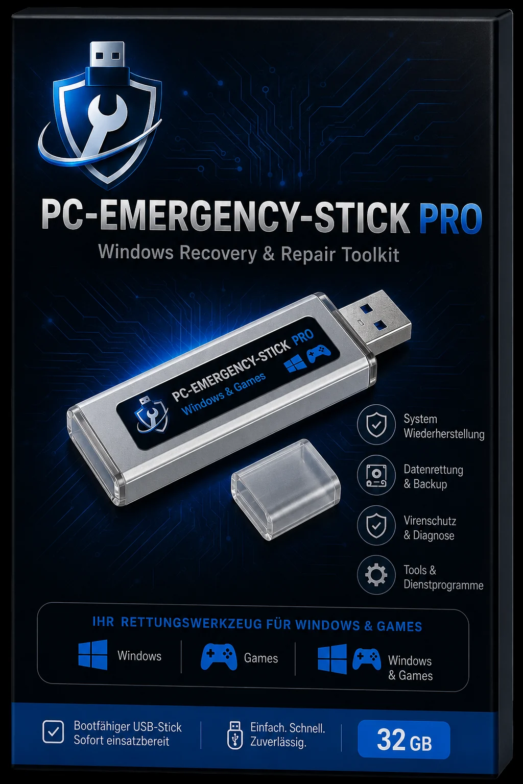 Verpackungsabbildung des PC-Emergency-Stick PRO